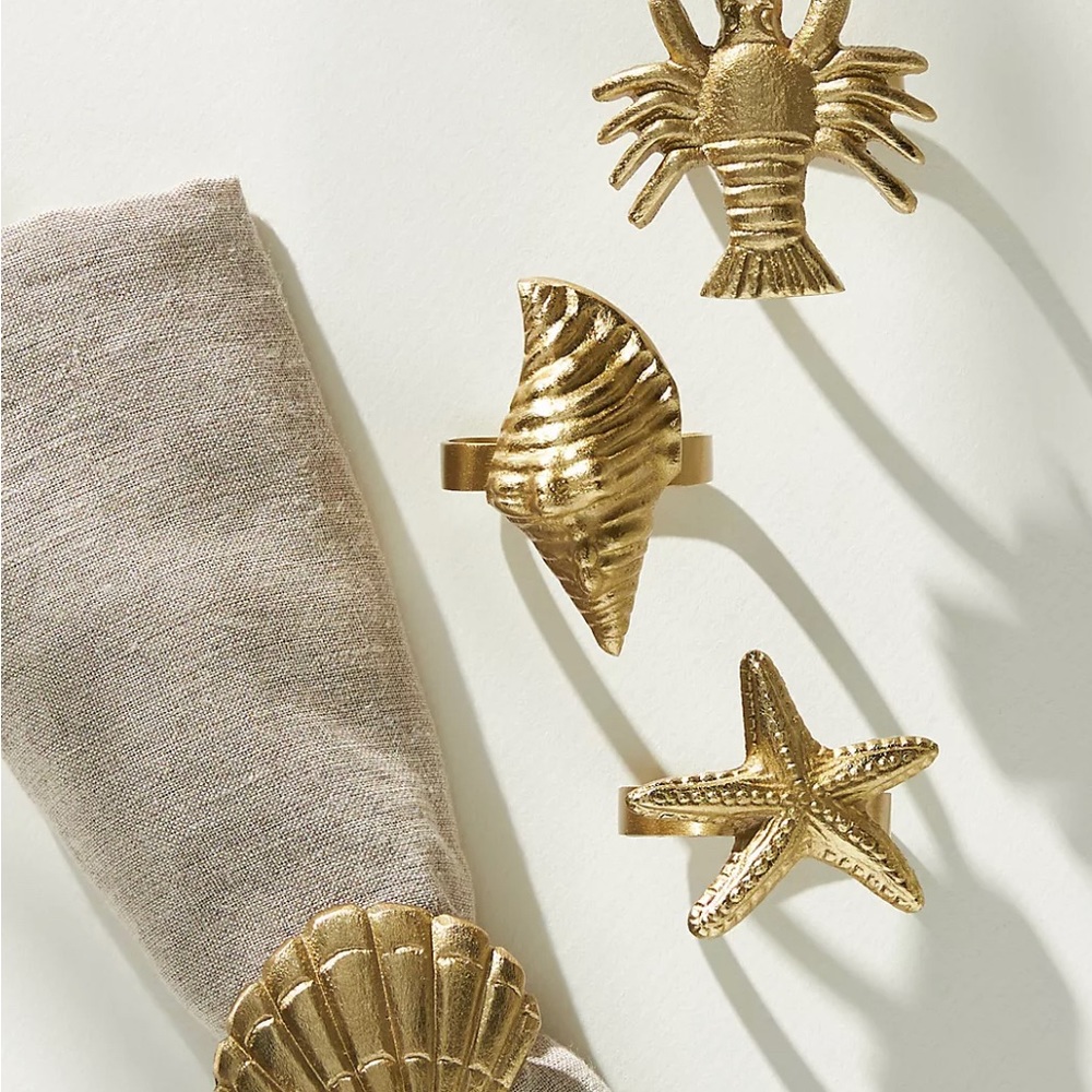Set of 4 coastal napkin rings- purchased from Anthropologie - Picture 3 of 4